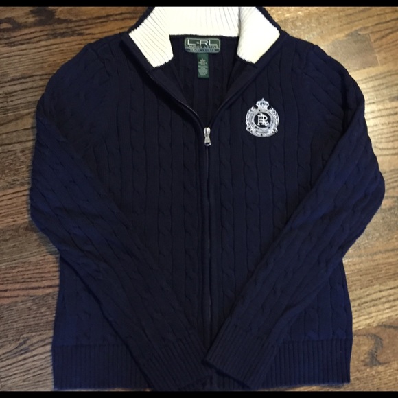 Lauren Ralph Lauren Sweaters - Ralph Lauren dark blue full zip sweater.